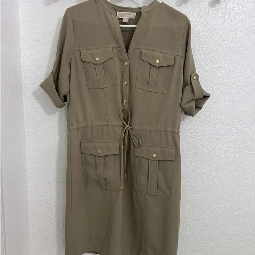 Michael Kors - MICHAEL Safari Shirt - Dress - Beige - Women's - S - Picture 1 of 3